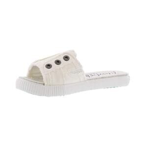 Blowfish Fresco Slide Sandals White Hipster Smoked Twill Size 6.5